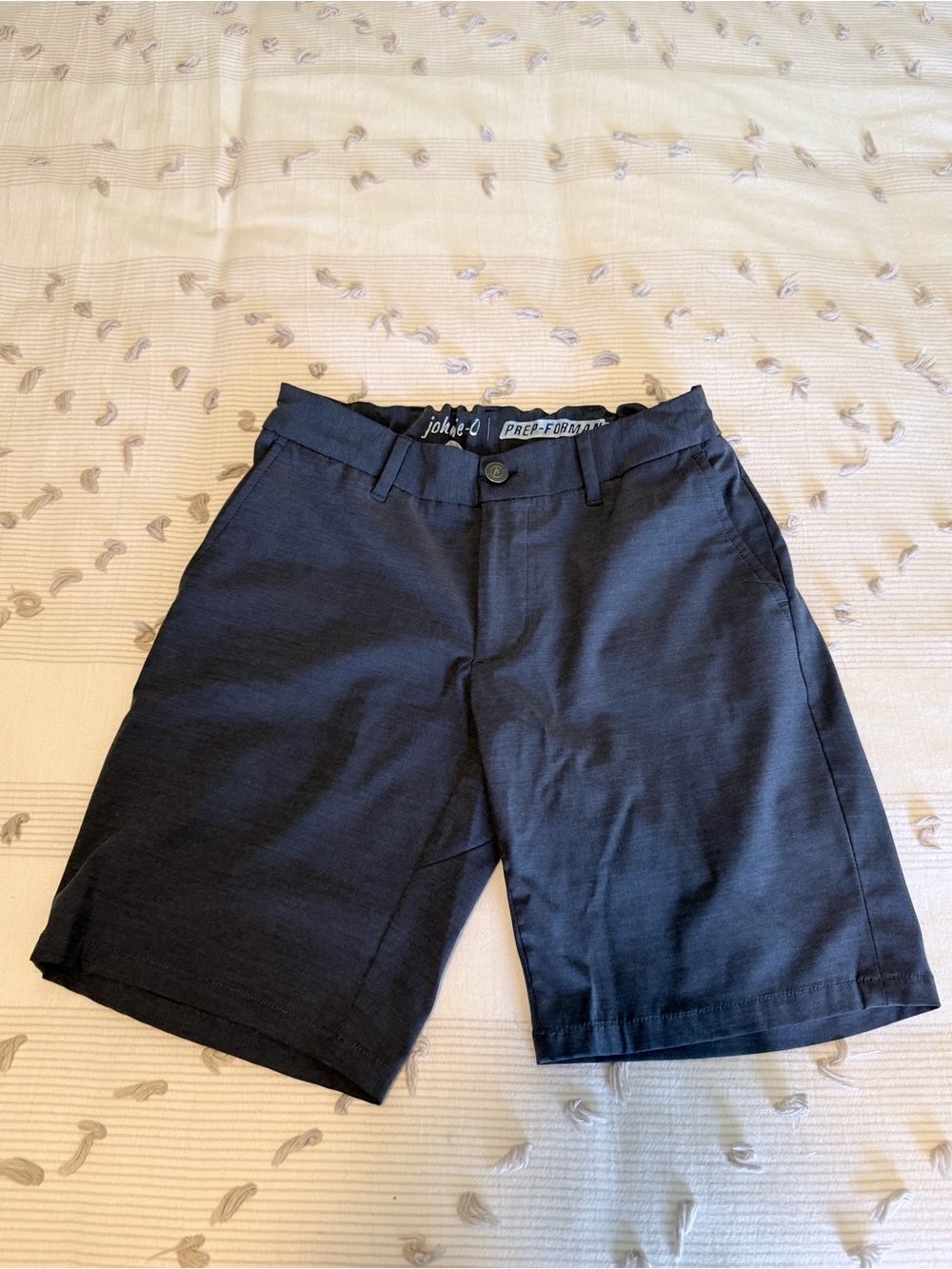johnnie-O Navy Performance Flat-Front Shorts